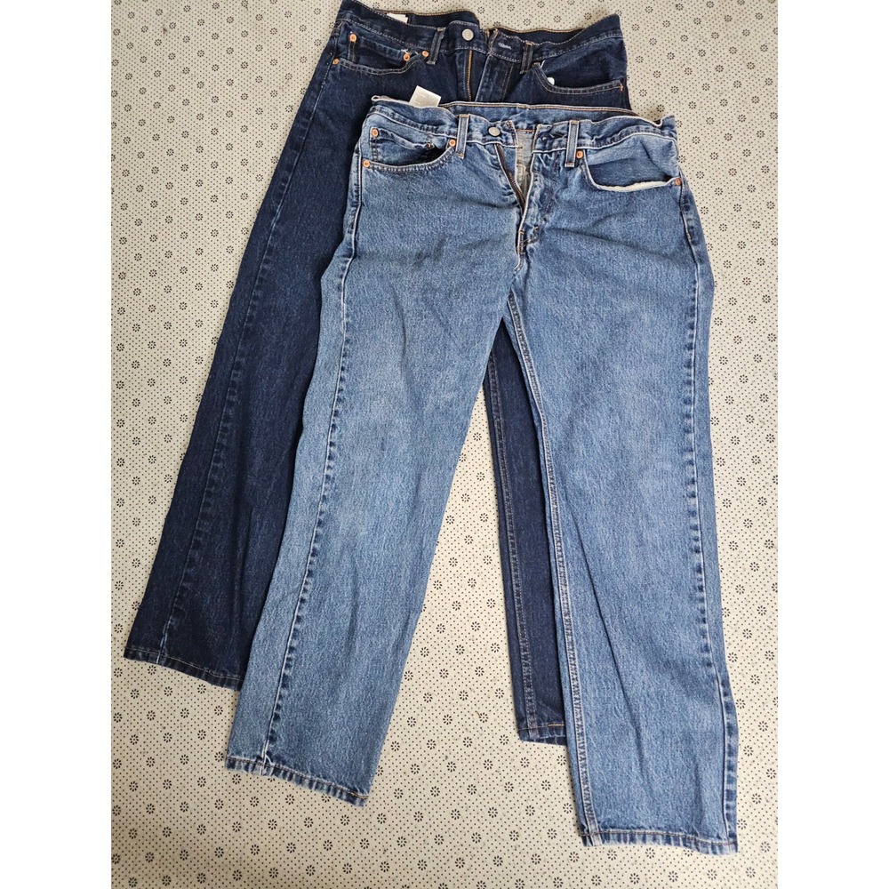 2 Levi Strauss 505‎ Mens Blue Denim Jeans W34 L30 Straight Leg Classic